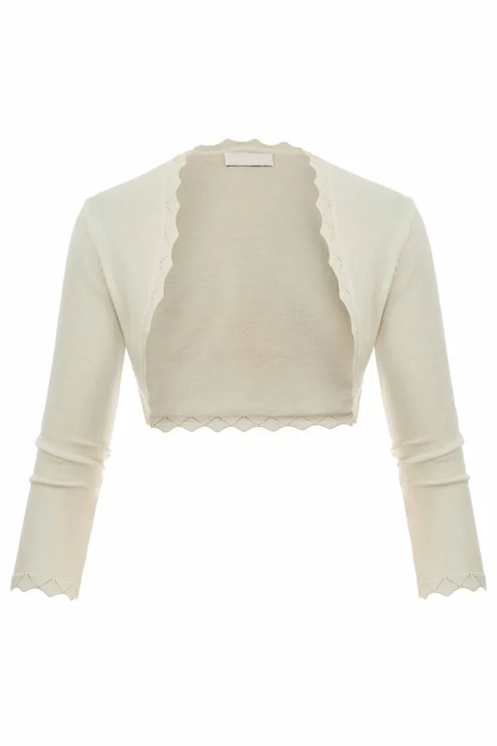 Bolero alb trei sferturi 6029