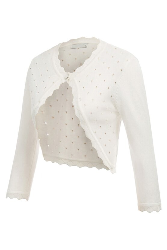 Bolero alb tricotat 6086