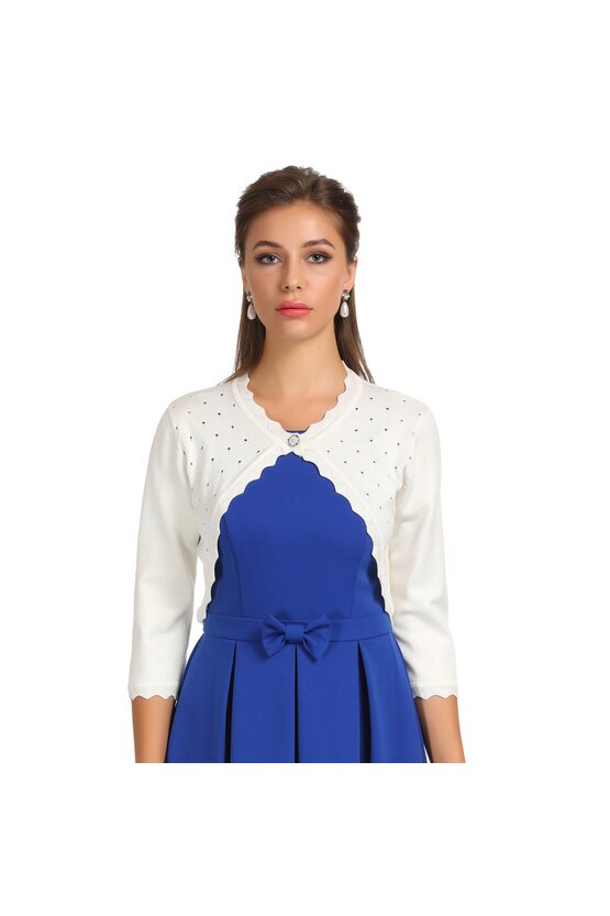 Bolero alb tricotat 6095