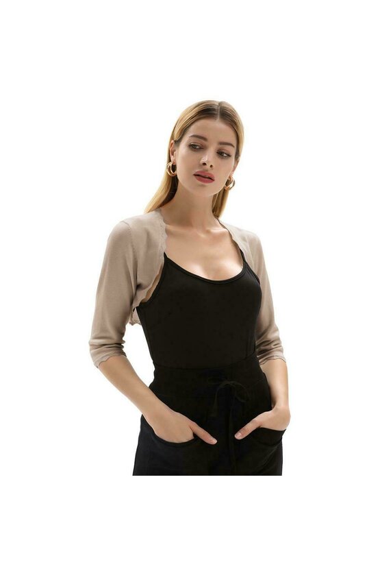 Bolero gri trei sferturi 6041