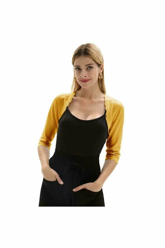 Bolero negru trei sferturi 6002