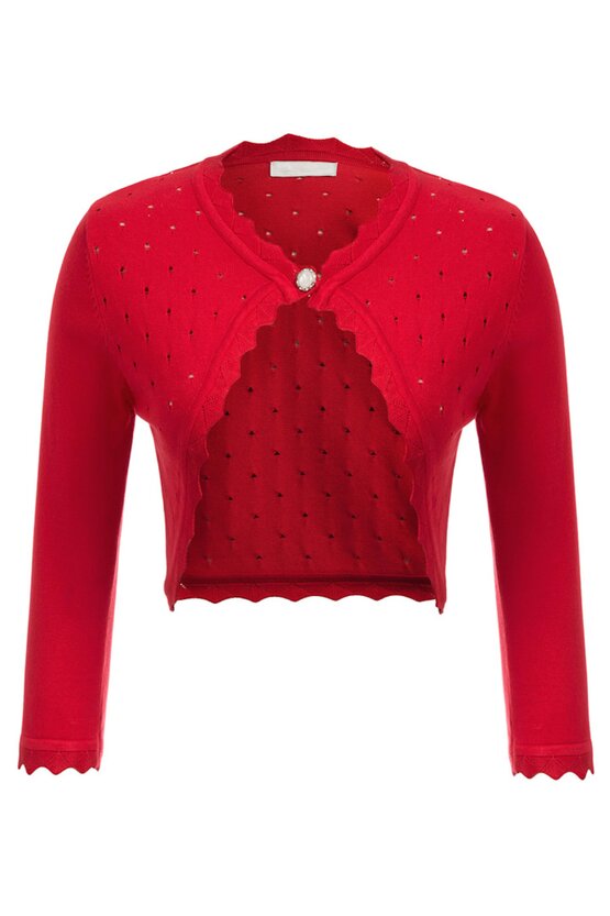 Bolero rosu tricotat 6062