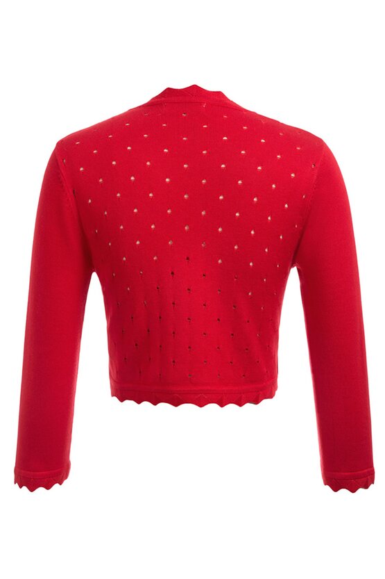 Bolero rosu tricotat 6065