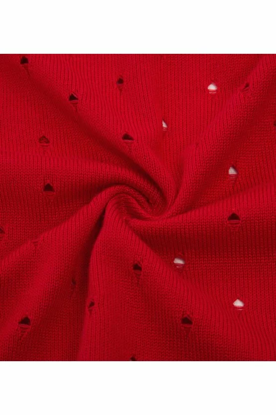 Bolero rosu tricotat 6068