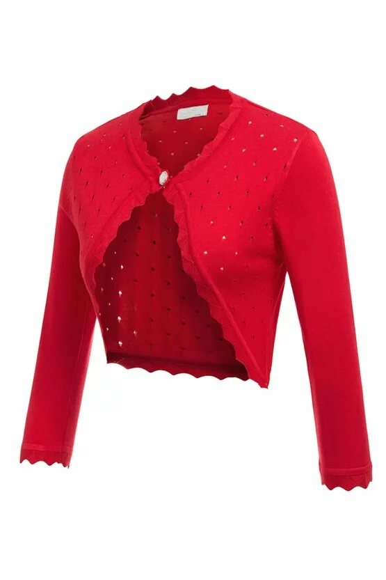 Bolero rosu tricotat 6071