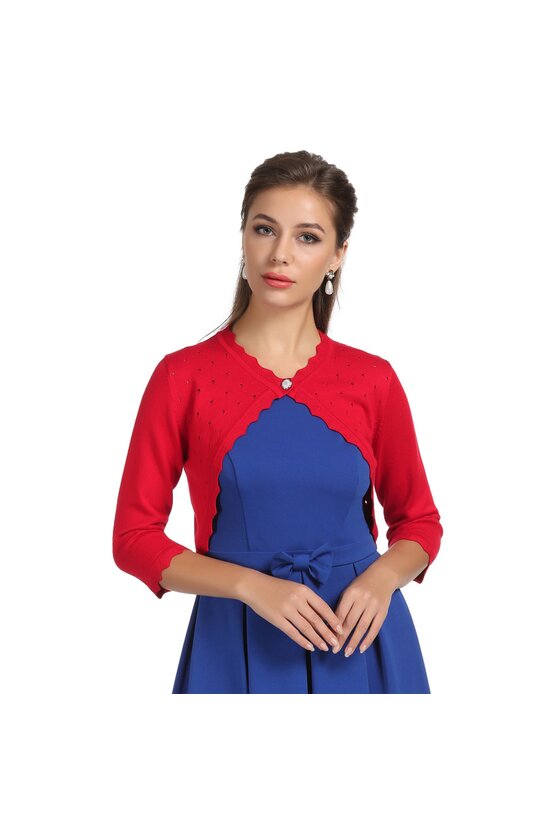 Bolero rosu tricotat 6080