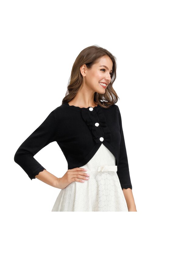 Cardigan elegant negru 6101