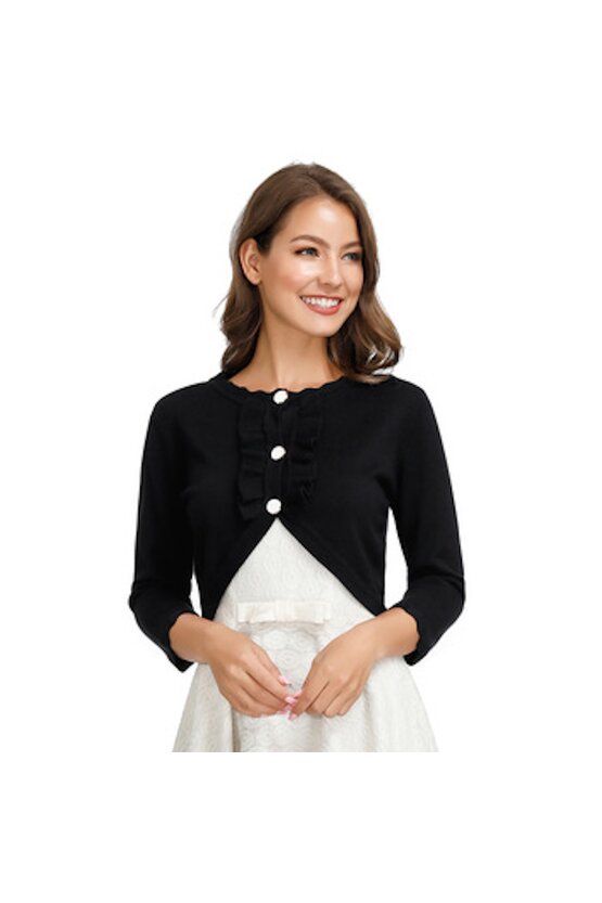 Cardigan elegant negru 6131