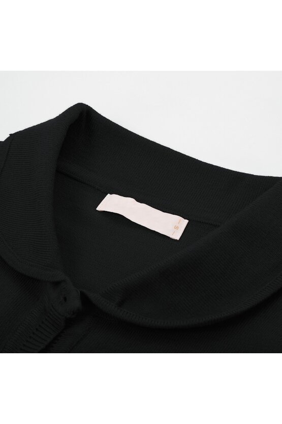 Cardigan negru cu guler 5939