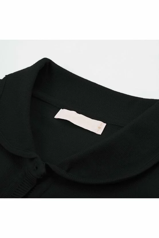 Cardigan negru cu guler 5939