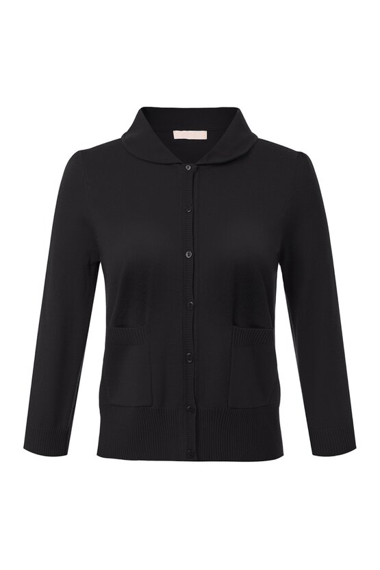 Cardigan negru cu guler 5942