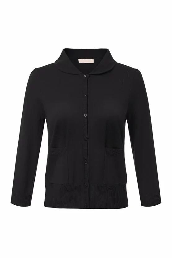 Cardigan negru cu guler 5942