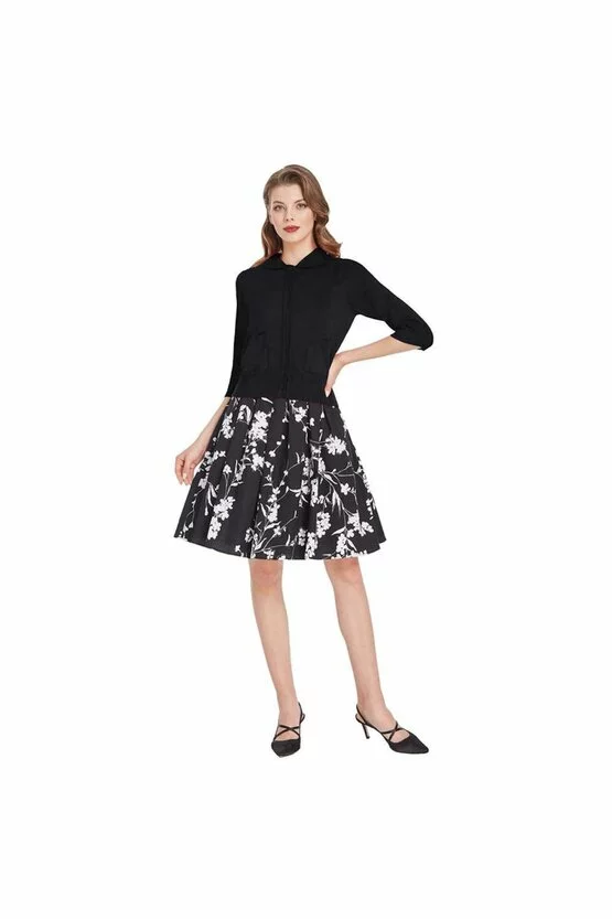 Cardigan negru cu guler 5945