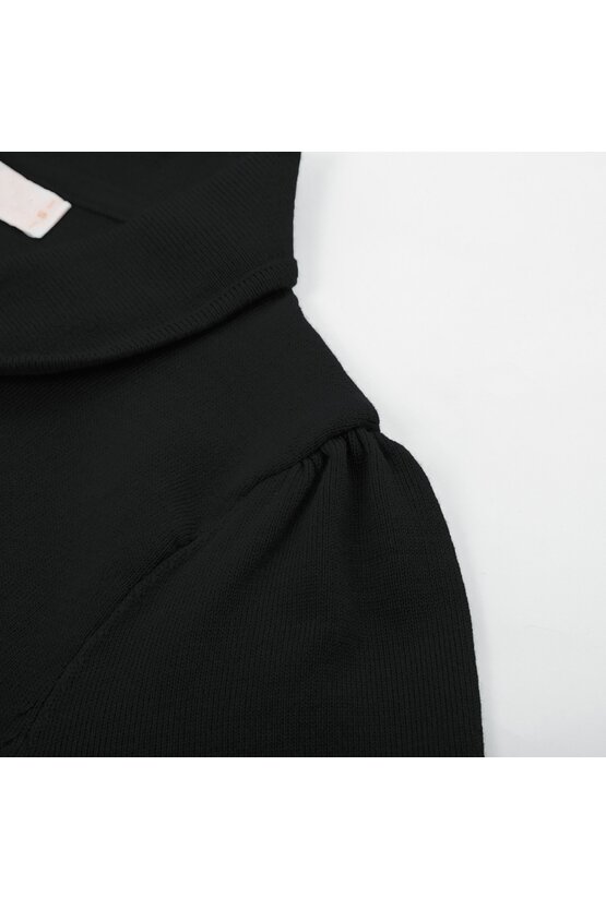 Cardigan negru cu guler 5951