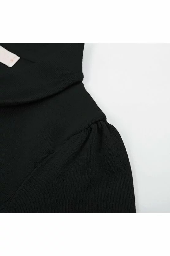 Cardigan negru cu guler 5951