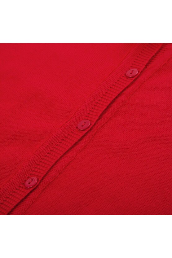 Cardigan rosu cu guler 5969