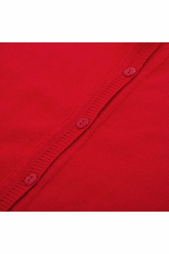 Cardigan rosu cu guler 5969
