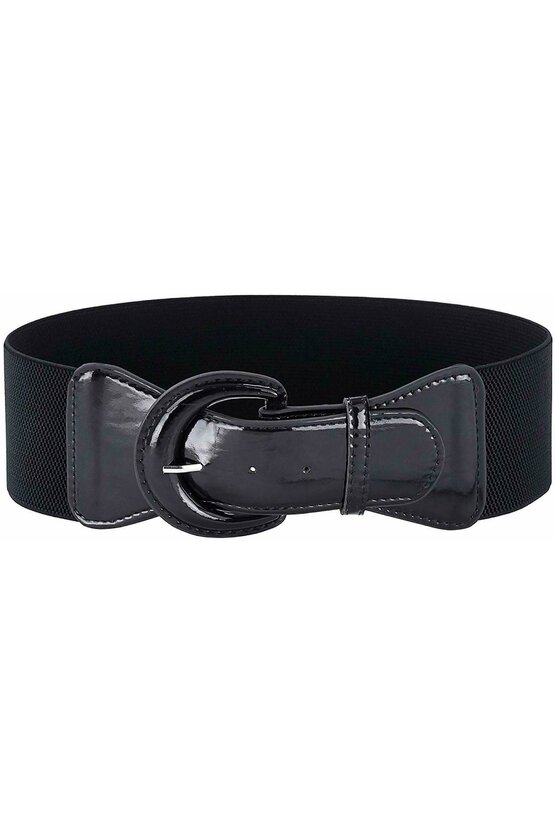 Curea lata neagra catarama rotunda 5441