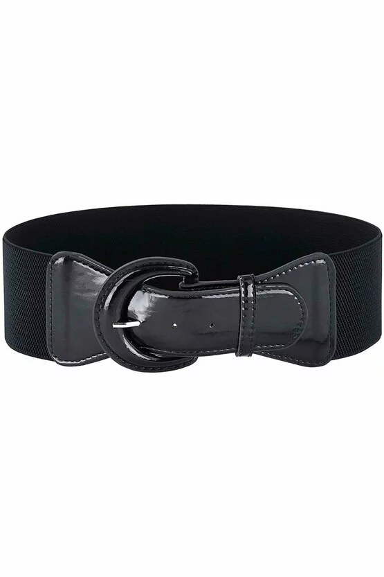 Curea lata neagra catarama rotunda 5441