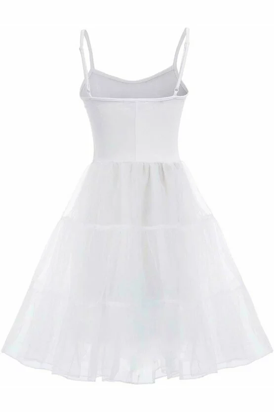 Furou rochie alb din satin 4694