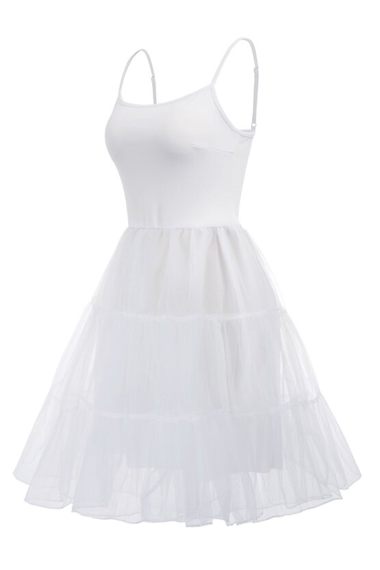 Furou rochie alb din satin 4703
