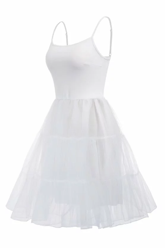 Furou rochie alb din satin 4703