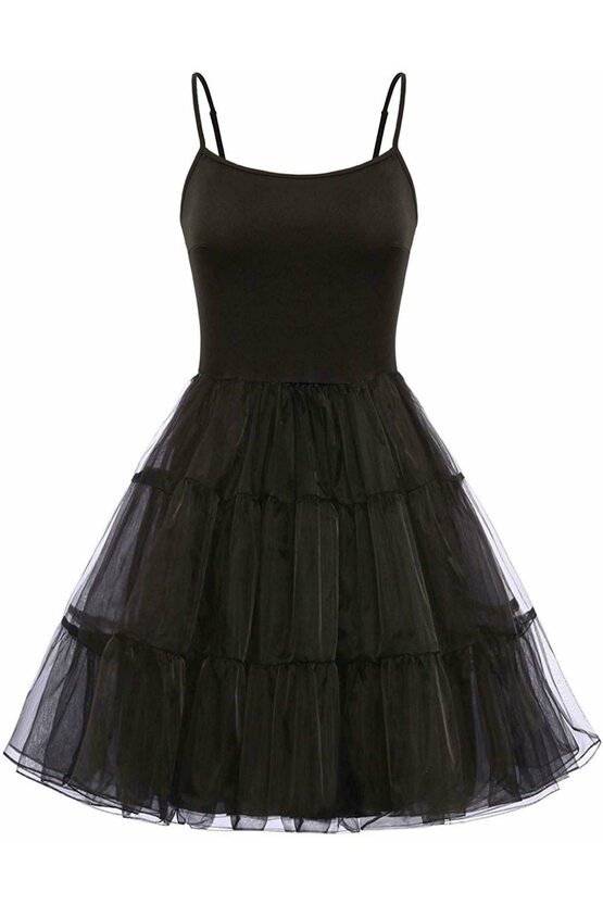 Furou rochie negru din satin 4649