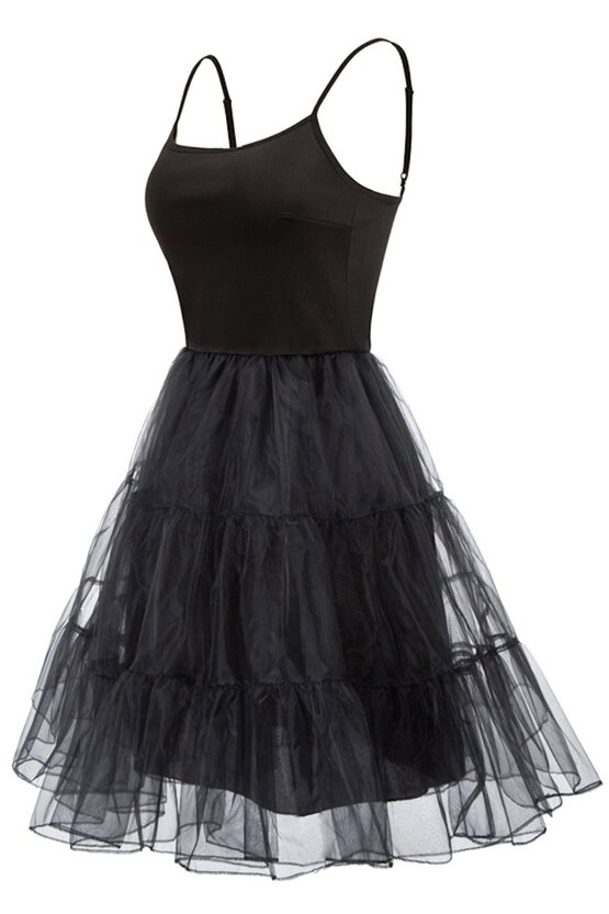 Furou rochie negru din satin 4664