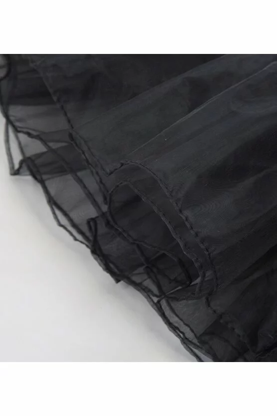 Furou rochie negru din satin 4685