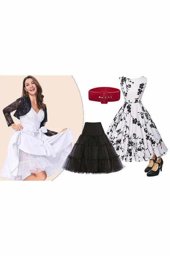 Jupa alba cu talie elastica 4469