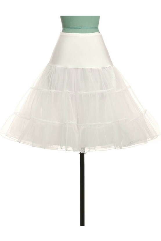 Jupa ivoire cu talie elastica 4424