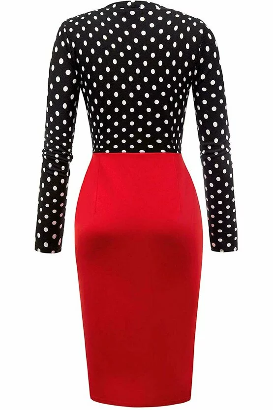 Rochie Atena rosu-negru 3803