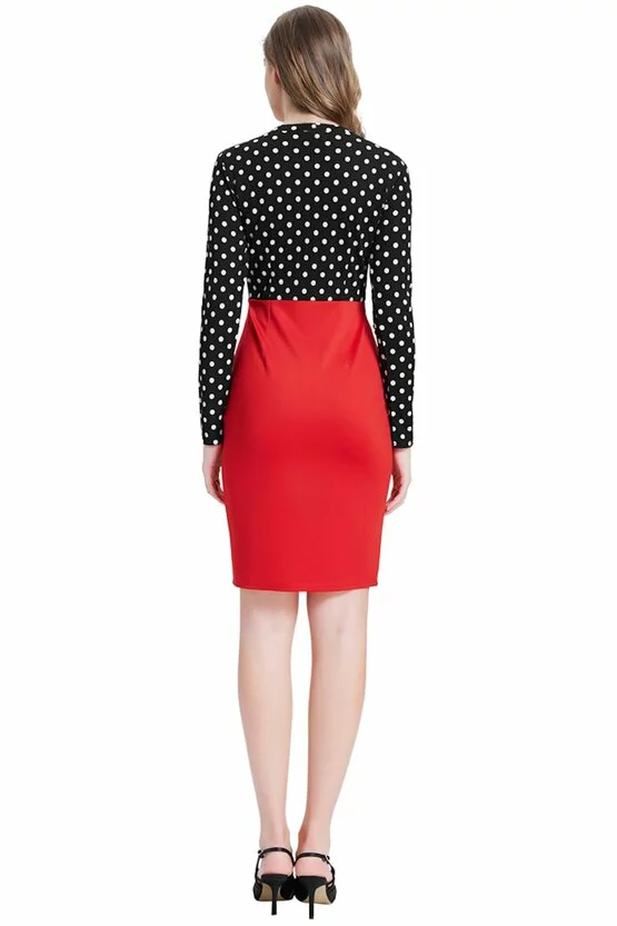 Rochie Atena rosu-negru 3806