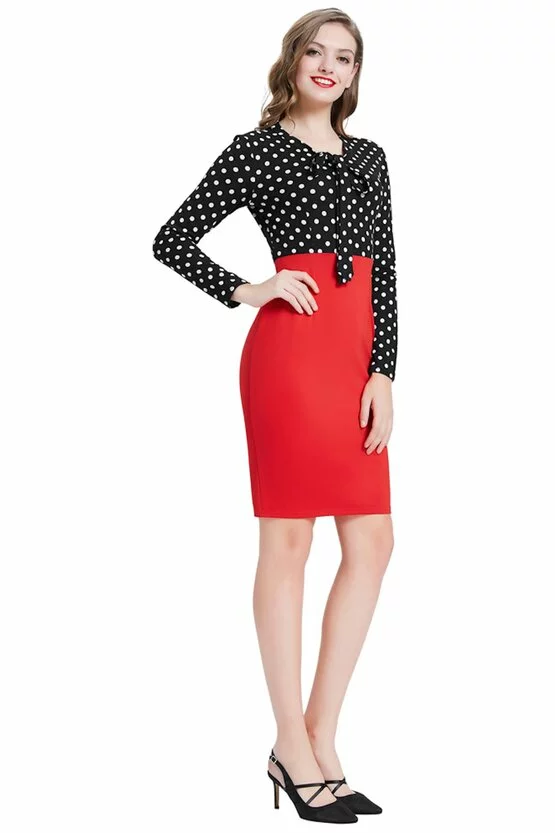 Rochie Atena rosu-negru 3815