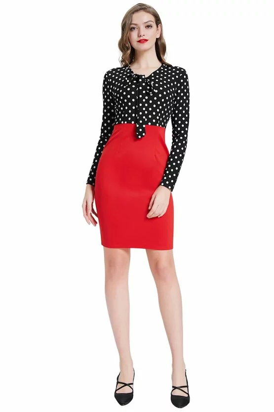 Rochie Atena rosu-negru 3818