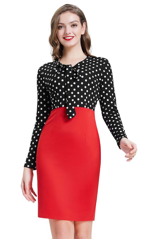 Rochie Atena rosu-negru 3821