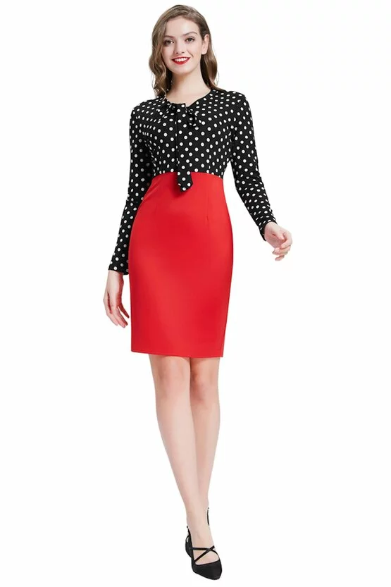 Rochie Atena rosu-negru 3824