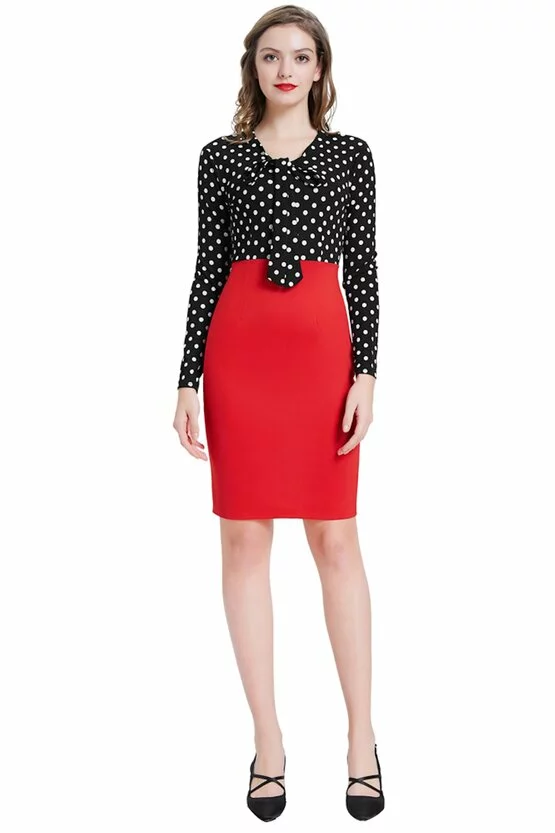Rochie Atena rosu-negru 3848