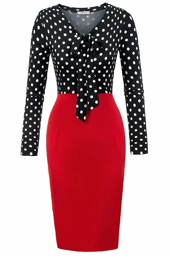 Rochie Atena rosu-negru 5819