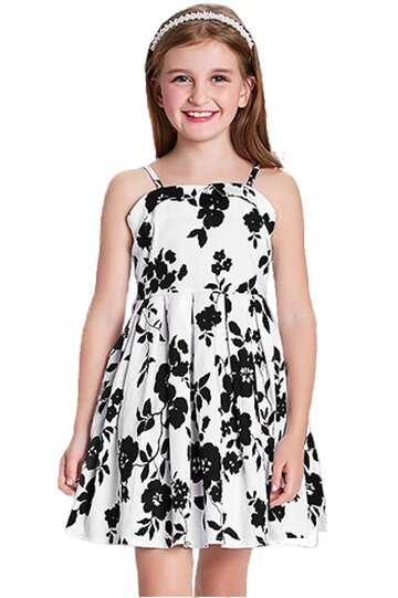 Rochie Clara alba cu flori negre