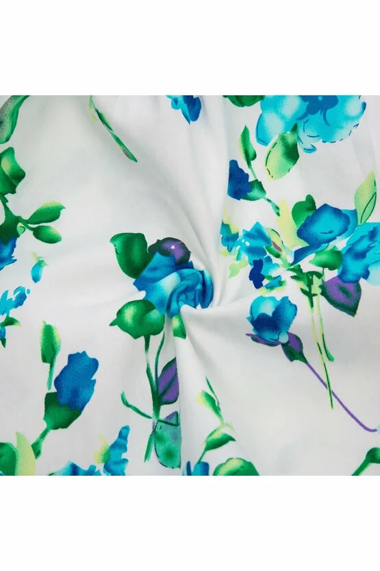 Rochie Clara cu flori verzi albastre 5237