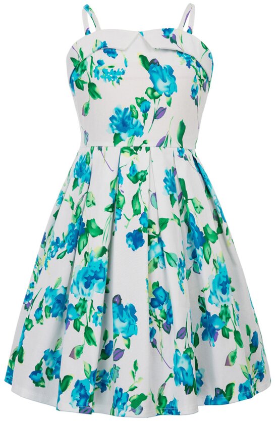 Rochie Clara cu flori verzi albastre 5252