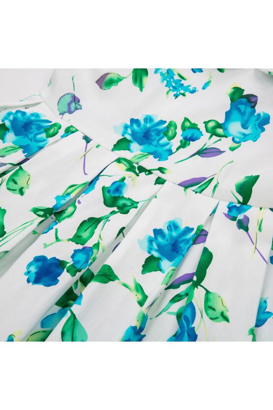 Rochie Clara cu flori verzi albastre 5258