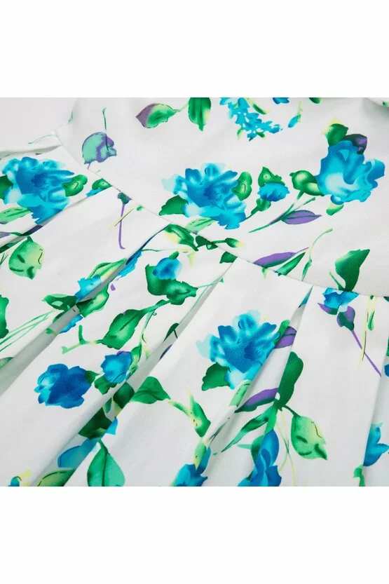 Rochie Clara cu flori verzi albastre 5258