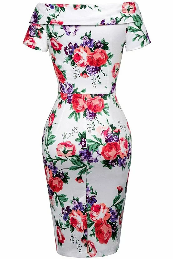Rochie Elena alb floral 2750