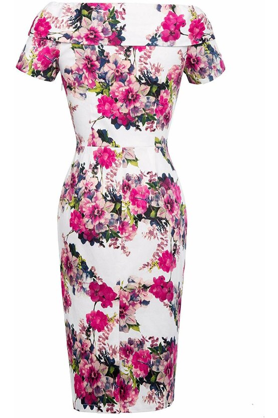 Rochie Elena roz floral 2786