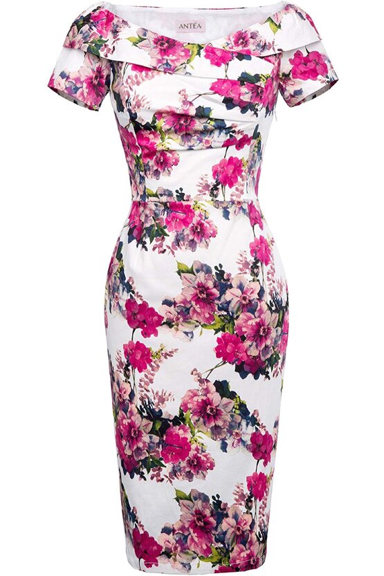 Rochie Elena roz floral 5732