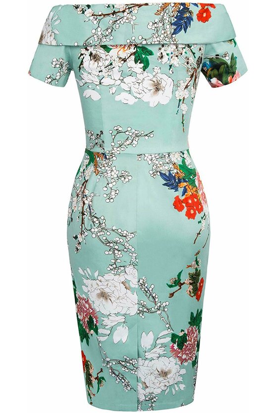 Rochie Elena verde floral 2777
