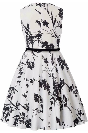 Rochie Ioana alba cu flori negre