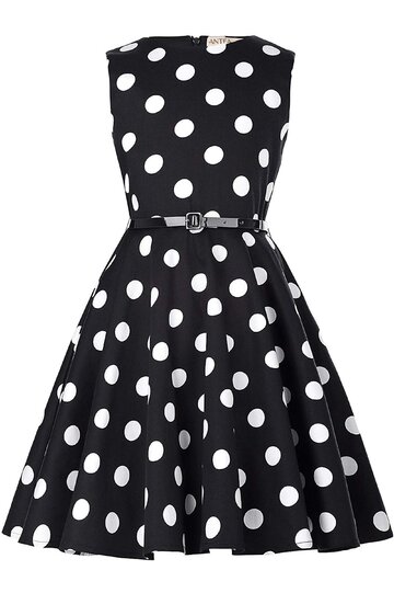Rochie Ioana neagra cu buline albe